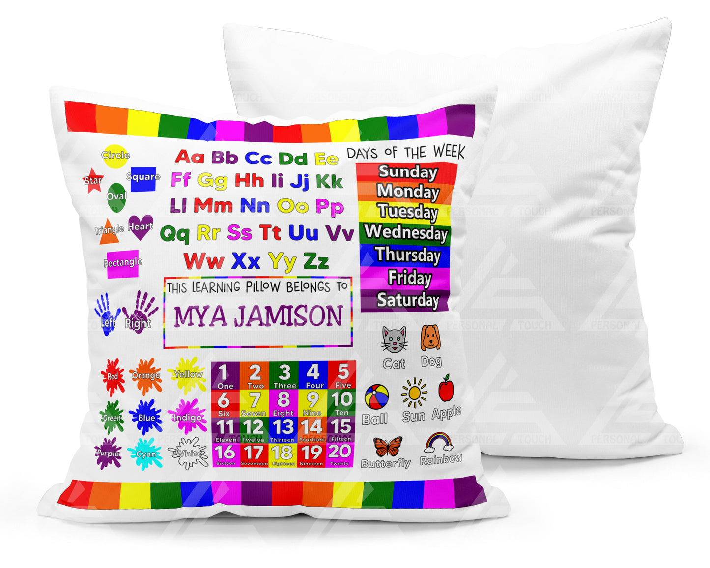 Learning Pillow-ABCs, Numbers, Days of Wk, Colors (White) 2