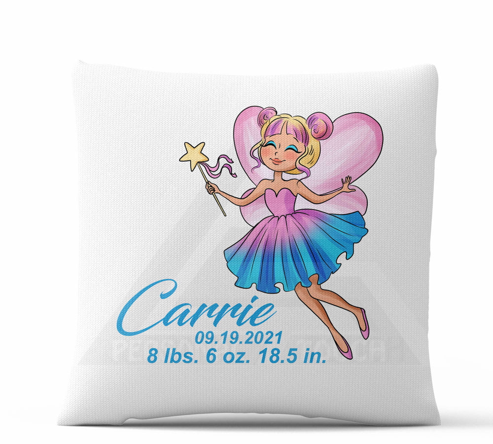 Baby Stats Fairy Throw Pillow