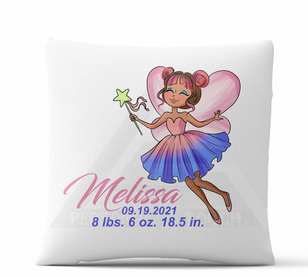 Baby Stats Fairy Throw Pillow