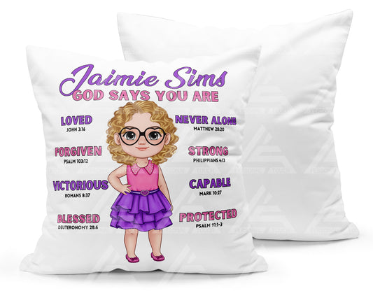God Says You Are" Affirmation Throw Pillow 1