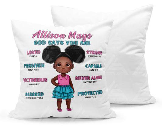 God Says You Are" Affirmation Throw Pillow 2