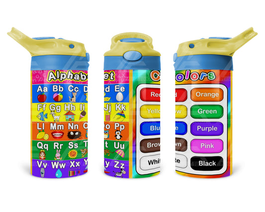 12 oz. Learning Water Bottles (Yellow / Blue Handle)