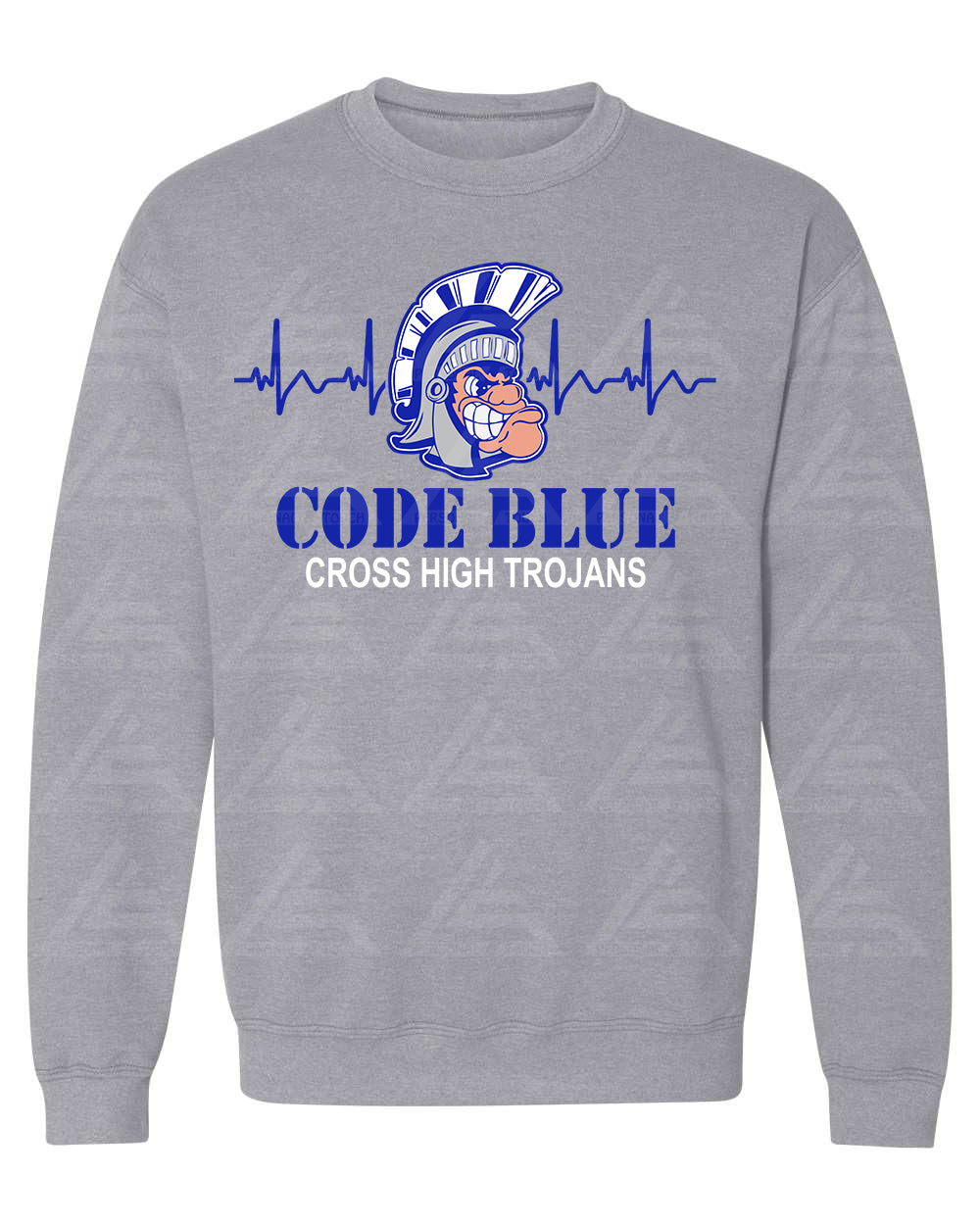 Cross High Code Blue Sweatshirt - Gray