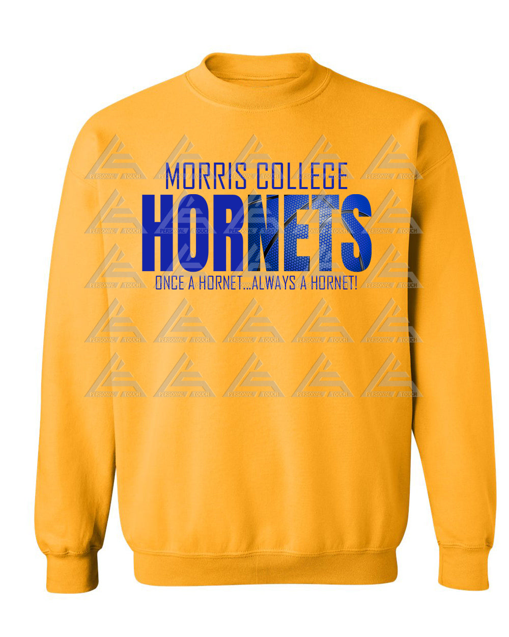 Morris College Sweatshirt - Hornets Basketball-Gold