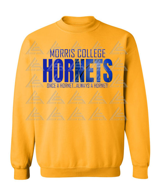 Morris College Sweatshirt - Hornets Basketball-Gold