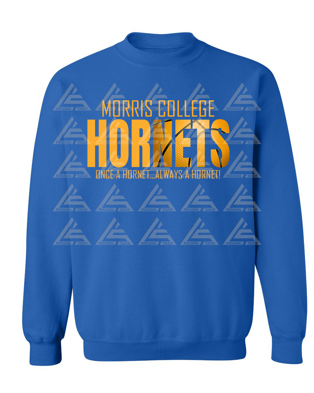 Morris College Sweatshirt - Hornets Basketball-Royal Blue