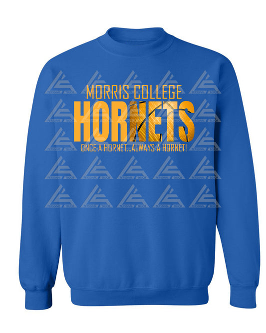 Morris College Sweatshirt - Hornets Basketball-Royal Blue