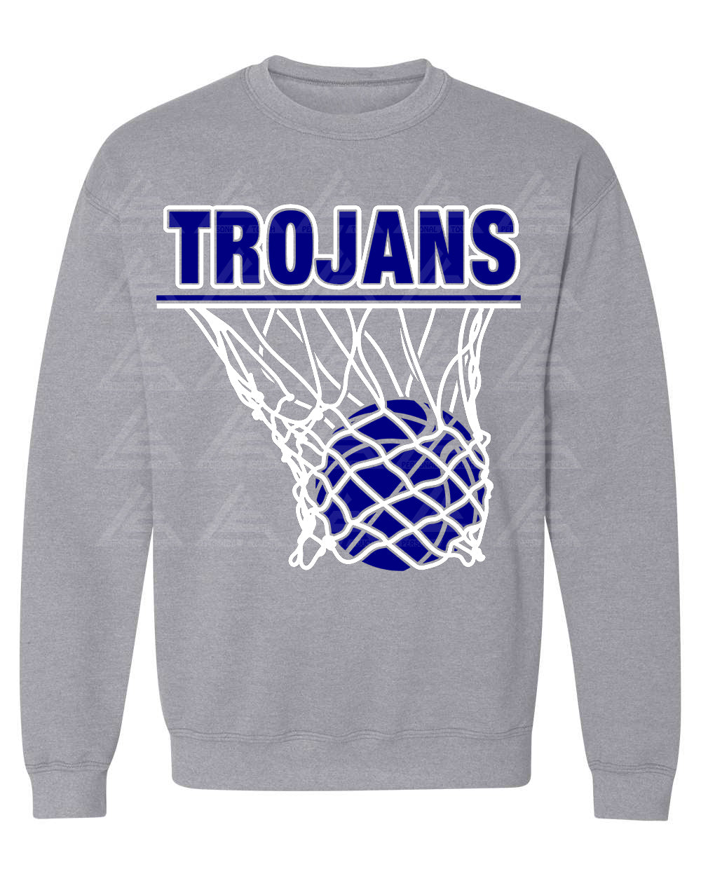 Trojans Basketball Sweatshirt-Gray