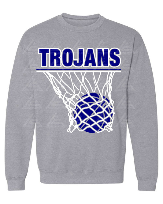 Trojans Basketball Sweatshirt-Gray
