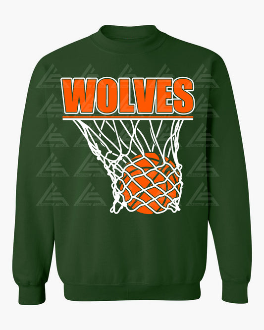 Wolves Basketball Sweatshirt-Green