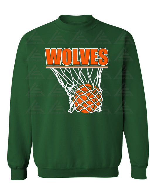 Wolves Basketball Sweatshirt-Green