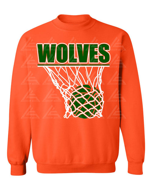 Wolves Basketball Sweatshirt-Orange