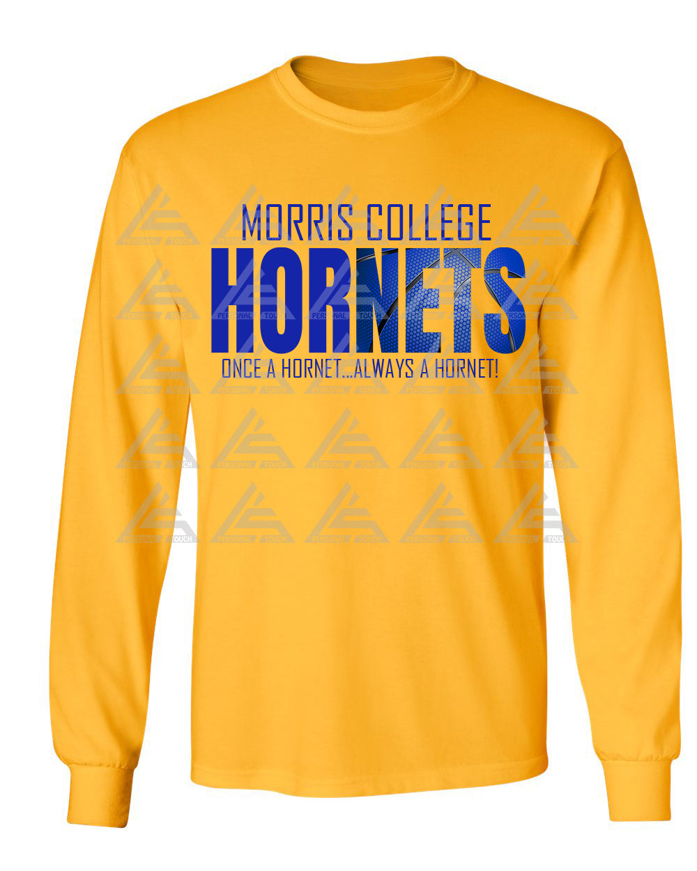 Morris College Long Sleeve - Hornets Basketball-Gold