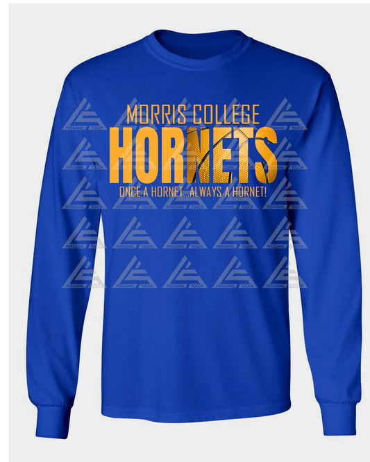 Morris College Long Sleeve - Hornets Basketball-Royal Blue