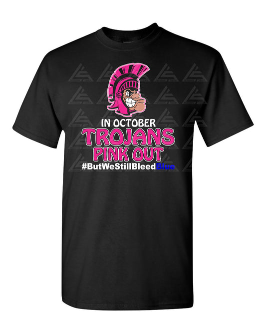 Trojan PINK OUT Cancer Awareness Tee-Black