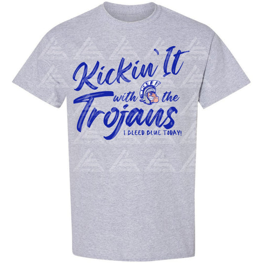 Kickin' It with the Trojans Short Sleeve - Gray
