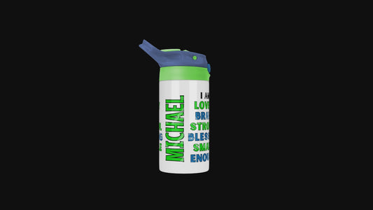 Affirmation Water Bottles (Navy / Green Handle)
