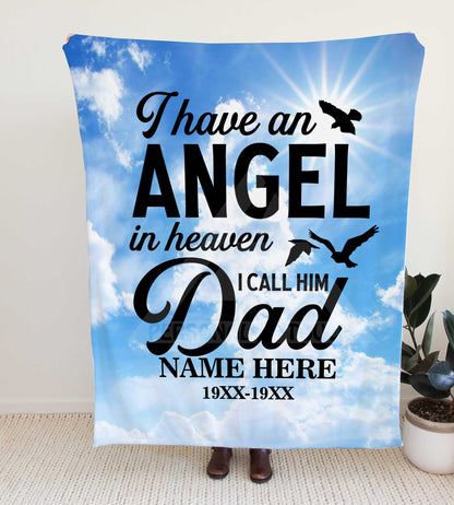 Personalized Blue Skies Memorial Throw Blanket - Adult