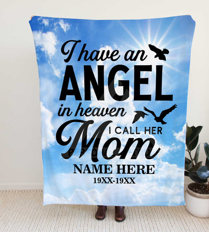 Personalized Blue Skies Memorial Throw Blanket - Adult