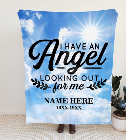 Personalized Blue Skies Memorial Throw Blanket - Adult