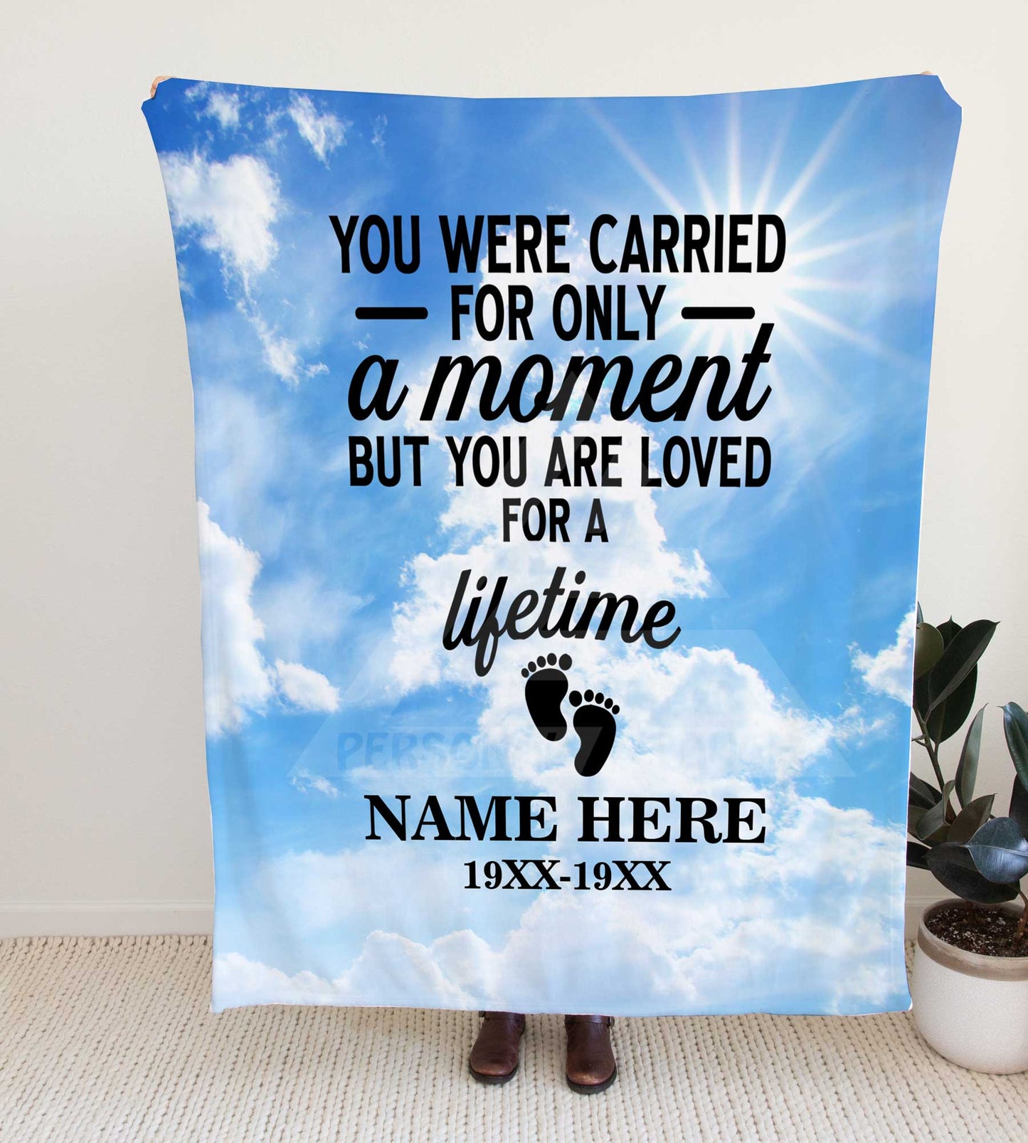 Personalized Blue Skies Memorial Throw Blanket - Child