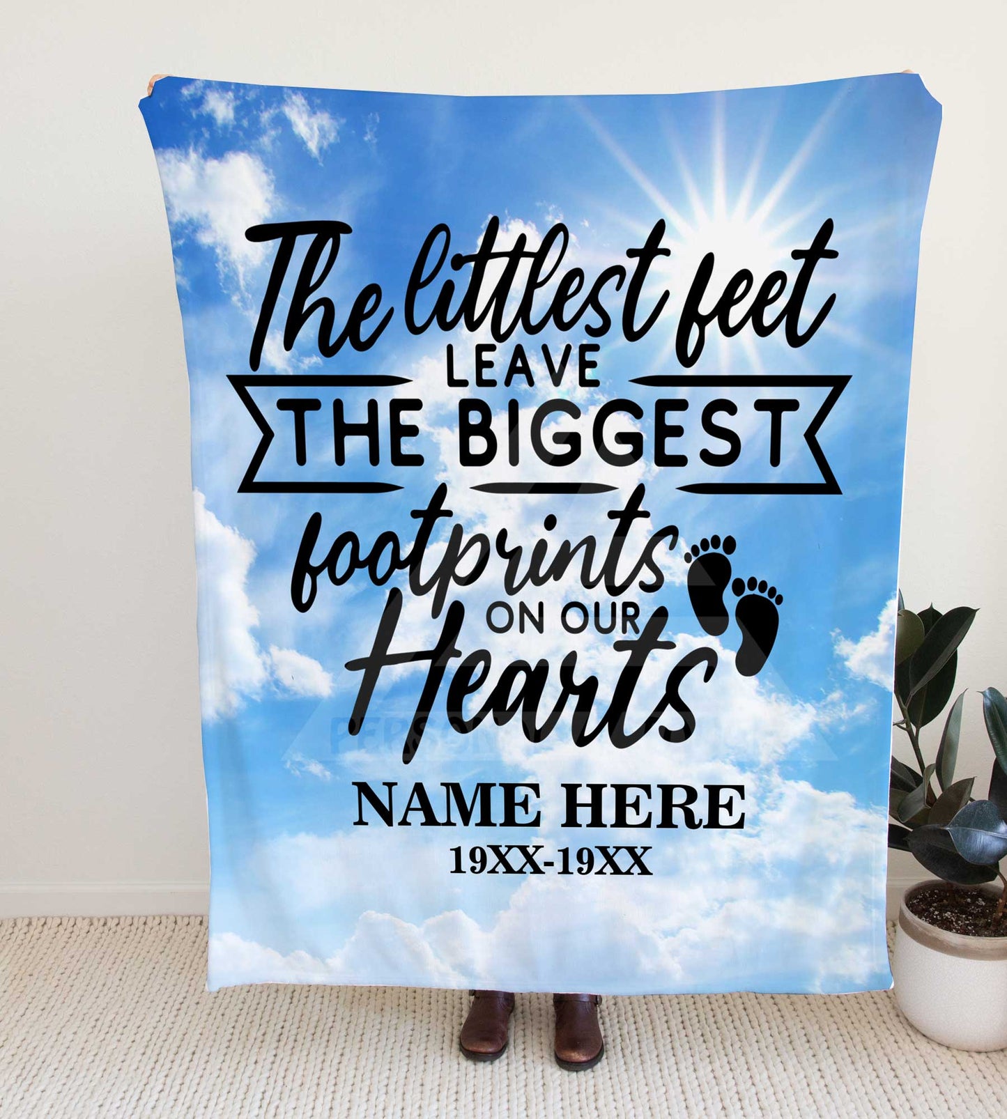 Personalized Blue Skies Memorial Throw Blanket - Child