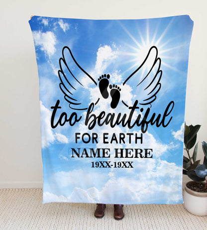 Personalized Blue Skies Memorial Throw Blanket - Child