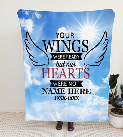 Personalized Blue Skies Memorial Throw Blanket - Adult