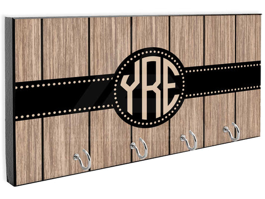 Faux Wood Monogram Key Hanger