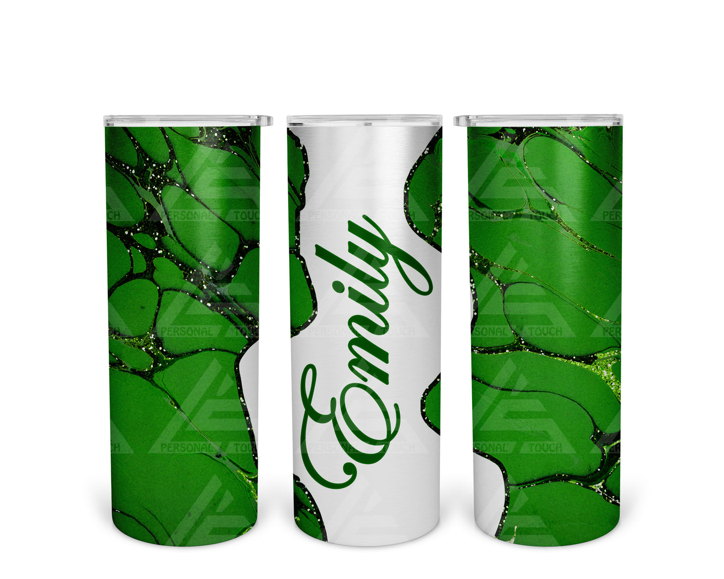 Skinny Straight Tumbler (Marble Cutout - Green)