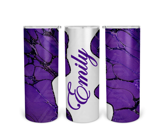 Skinny Straight Tumbler (Marble Cutout - Purple)