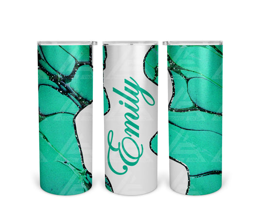 Skinny Straight Tumbler (Marble Cutout - Turquoise)