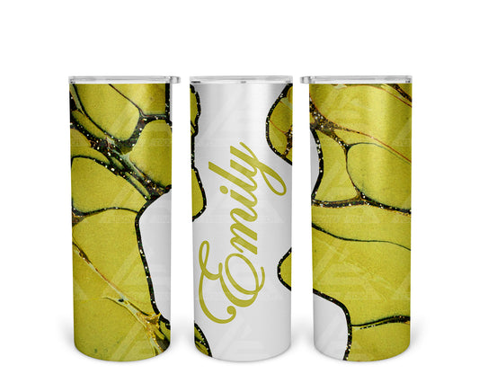 Skinny Straight Tumbler (Marble Cutout - Yellow)