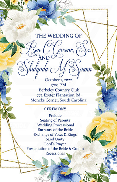 Custom Wedding Program Fan