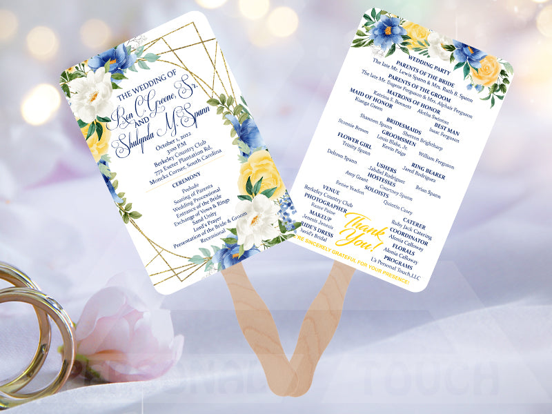 Custom Wedding Program Fan